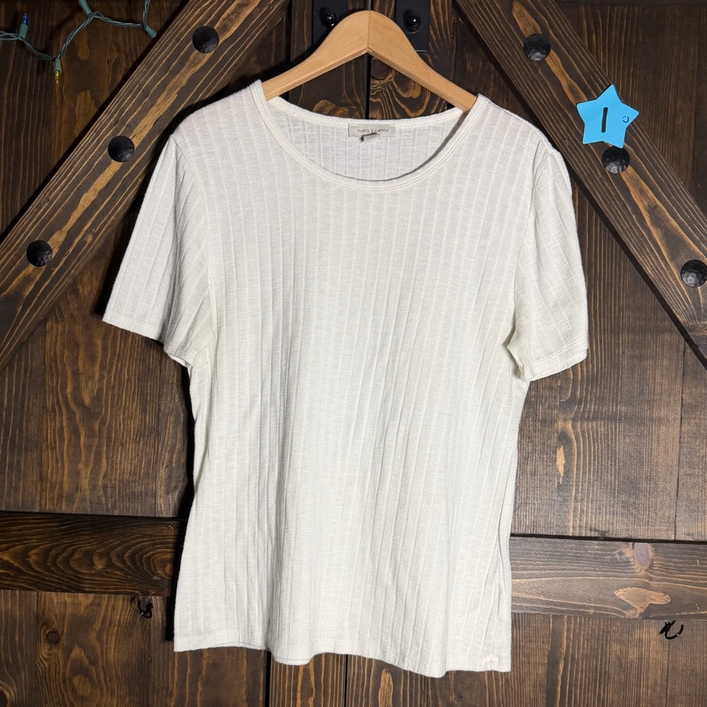 Vintage America Ribbed Short Sleeve Top – Size Large